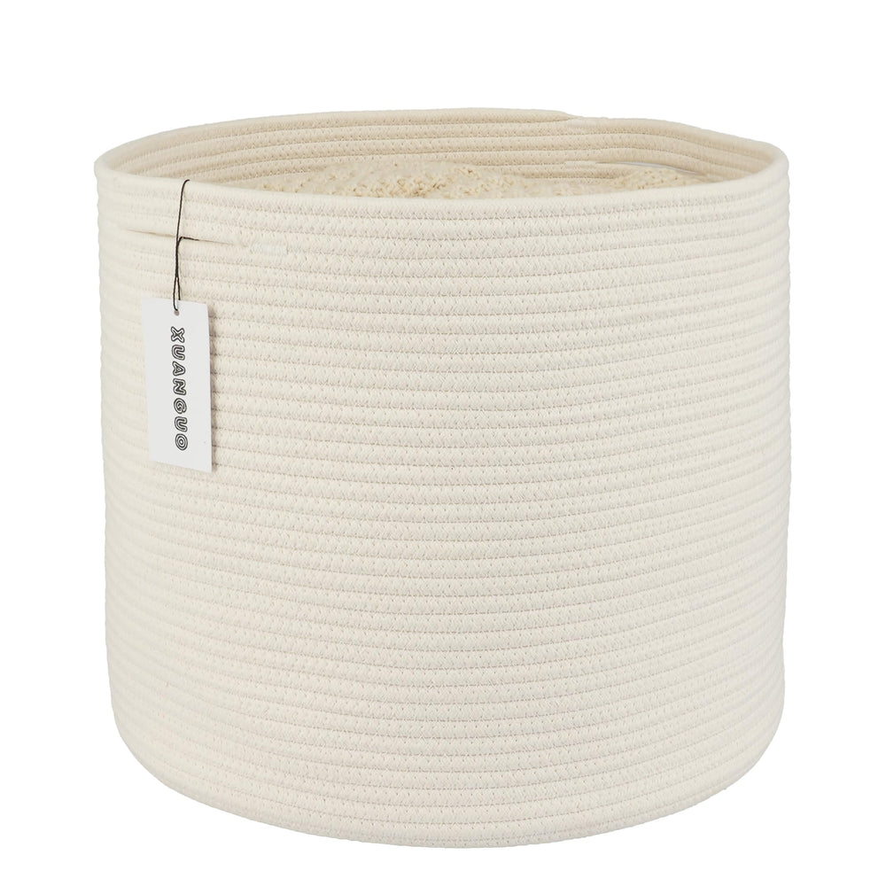 XUANGUO cotton rope basket 16x14 dimensions for compact nursery storage and organization
