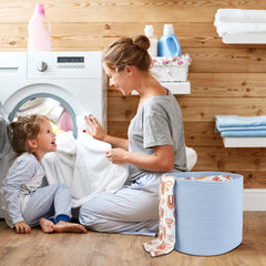 XUANGUO cotton rope basket hidden-handles ready for easy transport