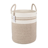 XUANGUO cotton rope laundry basket folded for compact storage.
