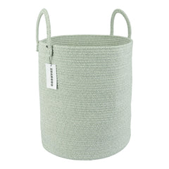 XUANGUO cotton rope laundry basket front view in green for tidy laundry and stylish storage