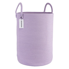 XUANGUO cotton rope laundry basket hamper, front view showing tall storage
