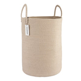 XUANGUO cotton rope laundry basket with handles for easy laundry transport.