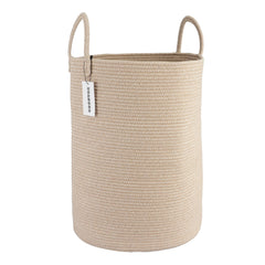XUANGUO cotton rope laundry basket with handles for easy laundry transport.