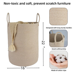 XUANGUO cotton rope laundry basket with tall design for ample storage.