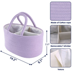 XUANGUO cotton-rope nursery storage basket removable divider for quick reorganization.