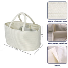 XUANGUO diaper caddy with removable dividers for flexible storage.