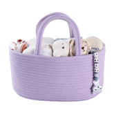 XUANGUO diaper caddy organizer front view keeps diapers within arm's reach.