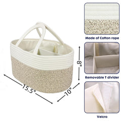 XUANGUO diaper caddy side view highlighting sturdy handles for portability