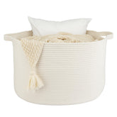 XUANGUO large cotton rope basket front view for blanket storage