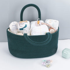 XUANGUO nursery-storage-bin-multi-compartments keeps wipes, diapers, and accessories organized.