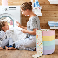 XUANGUO rope basket for blanket storage keeps living spaces organized.
