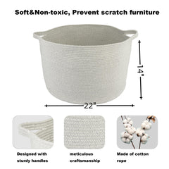 XUANGUO rope basket grey 22x14 full blanket storage
