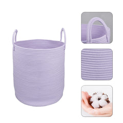 XUANGUO rope laundry basket handles enable easy room-to-room transport.