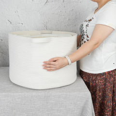 XUANGUO round rope basket with handles for easy toy storage