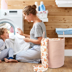 XUANGUO tall rope storage basket open top for easy access to towels