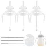 XUNICUTE straw cup conversion kit shows universal bottle compatibility for easy transitions.