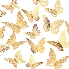 XUNXMAS 3D gold butterfly wall decor features four styles for versatile room accents.