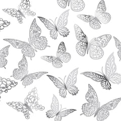 XUNXMAS 3D silver butterfly wall decor 48pcs for quick room refresh.