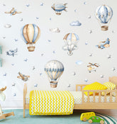 XUOIAYNB watercolor hot air balloon wall stickers two sheets add whimsical balloon decor