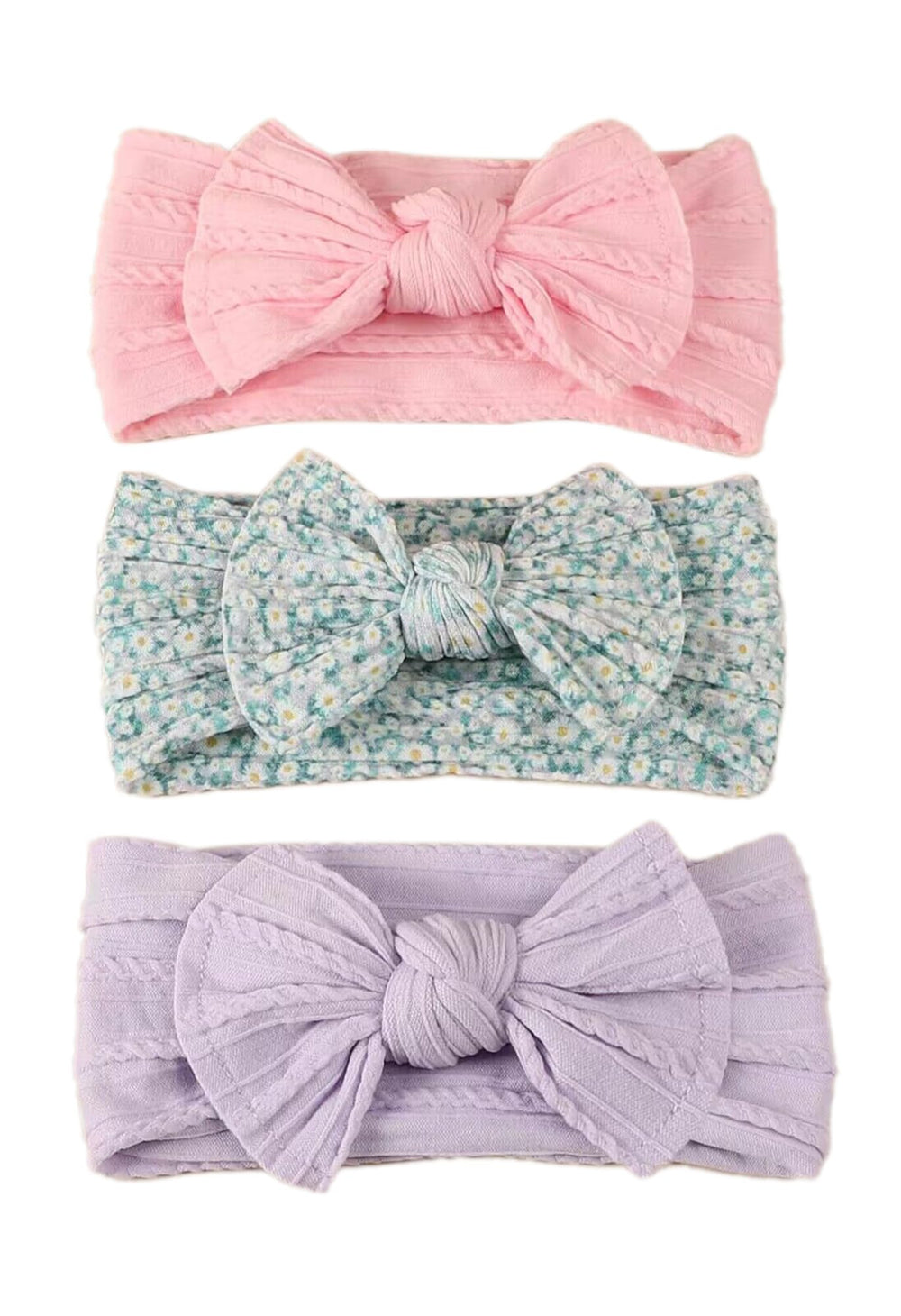 XuoAz baby girls bow flora headband soft nylon for gentle everyday wear