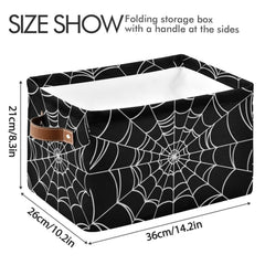 XUWU storage basket dimensions 14-2x10-2x8-3 inches on a shelf