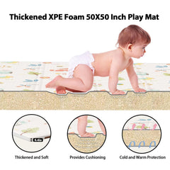XVISHX baby play mat waterproof-easy-clean for spills and stains.