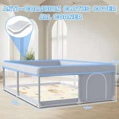 XVISHX baby playpen 360-vision design lets you monitor from any room.