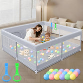 XVISHX baby playpen outer view showing spacious 50x50 area for safe play