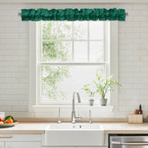 XWZO Sleeve Topper close-up of emerald texture adds subtle luxury to any window.