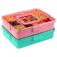 Xyptorix Snack Box Large with 12 compartments keeps school snacks organized.