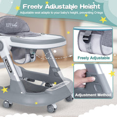 XZV Baby Walker anti-tip wide base enhances stability during early steps