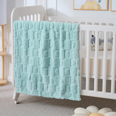 Yagle Mate baby blankets blue-checkered lovey emphasizes cozy daily comfort for crib use.