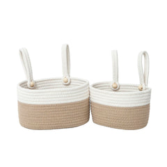 YAHUAN cotton hanging basket large front view for easy wall storage.