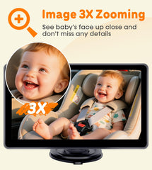 Yakry baby car camera 3x zoom lets you clearly observe baby’s expressions.