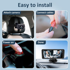 Yakry IPS 1080p display delivers vibrant colors for clear viewing on the road.