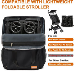 YANHUAKEKE stroller travel bag side pockets organize bottles and diapers.