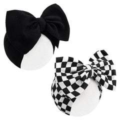 YanJie 2PCS 7inch black bows on headbands for newborns—soft comfort for all-day wear
