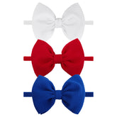 YanJie 3rd of July hairband set with red, white, blue bows for festive styling.