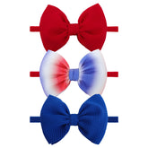 YanJie 4th of July headband bow in red white blue ready for festive photos