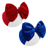 YanJie 4th of July headband with red velvet bow, comfy for baby's party photos.