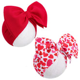YanJie baby bows headbands red pack front view for soft stretch daily wear