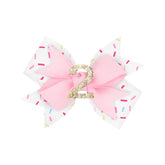 YanJie 4inch donut ice-cream bow adds festive birthday flair for toddlers.