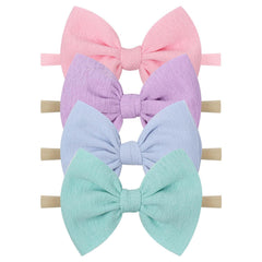 YanJie baby headbands pink aqua set provide soft stretch for growing babies.