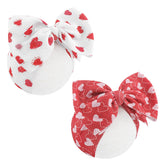 YanJie Baby Headbands red heart print for newborns, adds cute Valentine's flair.