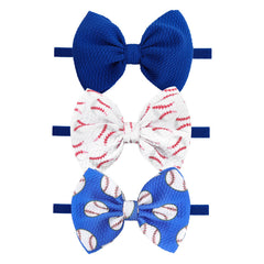 YanJie baseball headbands blue pattern 3-pack for game-day style