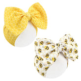 YanJie bee-pattern baby bows with yellow headband ideal for newborns and toddlers.