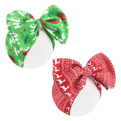 YanJie Christmas headband with red-green bow for festive photos