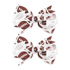 YanJie football hair clip glitter ribbon closeup adds sporty sparkle to daily outfits