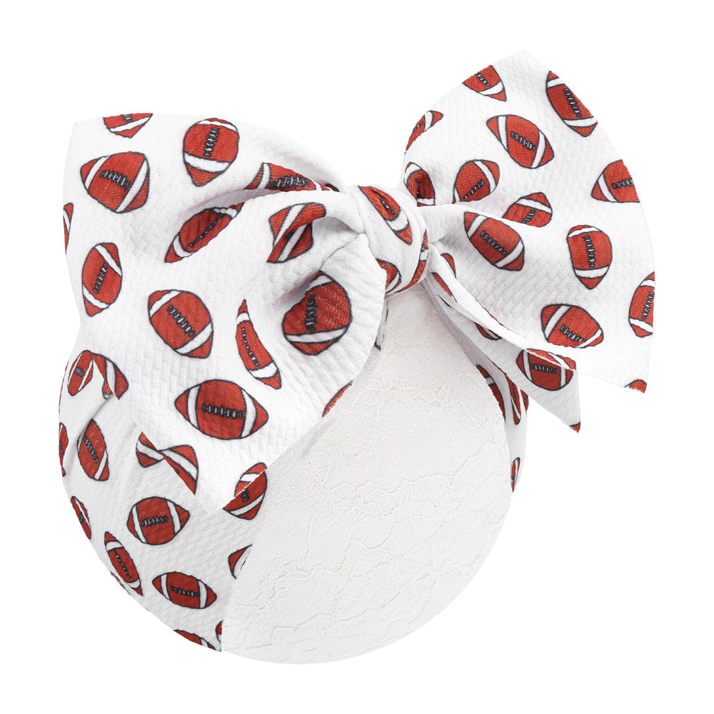 YanJie football printed bow headband ideal for game day photos
