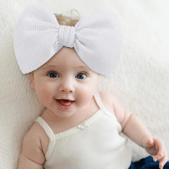 YanJie Hairband big black-white bow, side view for outfits.